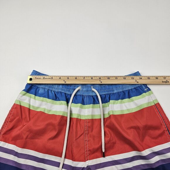 Polo Ralph Lauren Swim Trunks Mens M Striped Lined Drawstring Beach Pockets Red - Picture 8 of 12
